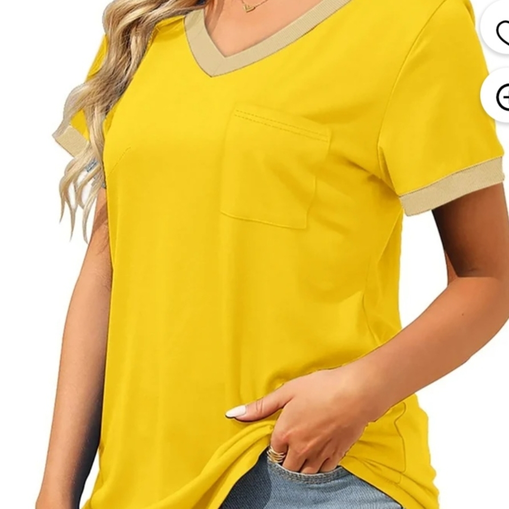 Yellow V-Neck Women's Top